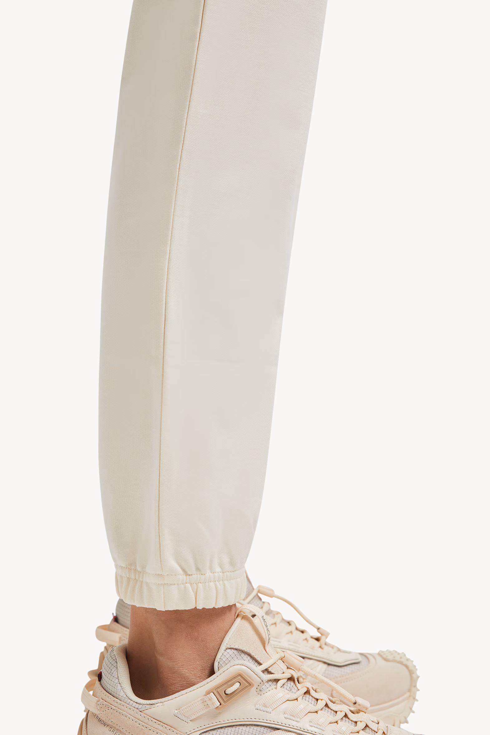 Pantalones deportivos de algodón con parche con logotipo Mujer Blanco Moncler 6